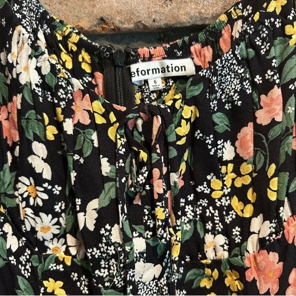 Reformation Black Floral Mini Dress - Picture 5 of 11